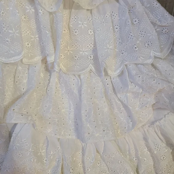 🆕️VINTAGE RARE Betsey Johnson White Ruffled Dress White EyeletNWT